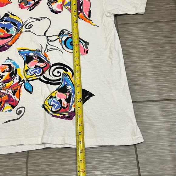 Vintage 90s Multicolor Abstract Geometric Single Stitch Funky Swirl Art - Picture 7 of 7